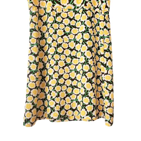 Diane Von Furstenberg x Target 90's Shift Yellow Poppy Mini Dress Size 14 - Picture 6 of 8